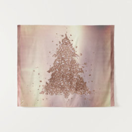 Tapiz Posh Merry Christmas | Glam Rosa Gold Rubor Tree