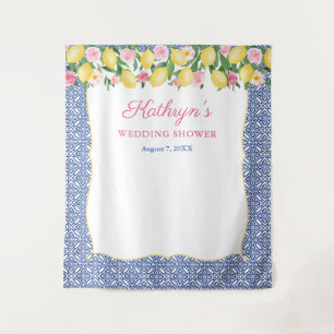 Tapiz Positano Lemons Blue Tiles Photo Booth