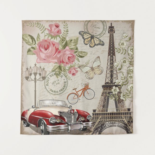 Tapiz Postal de la época de París. (Anverso)