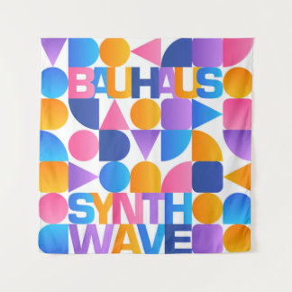 Tapiz Poster arcoiris de Synthwave Bauhaus #1 (rosa-azul