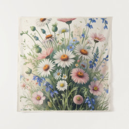 Tapiz Póster de Acuarela de Flor Silvestre Botánica – Mo