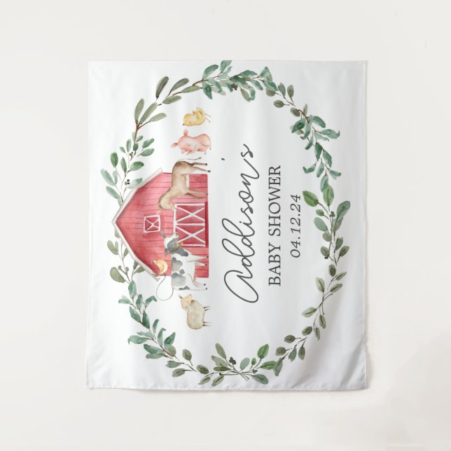 Tapiz Poster de bienvenida de granja de animales de gran (Anverso)