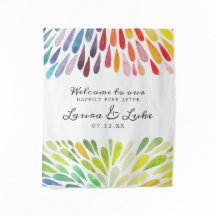 Póster de boda arcoíris