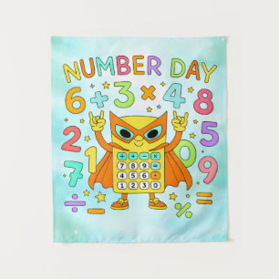 Tapiz Póster de búho de calculadora de matemáticas linda