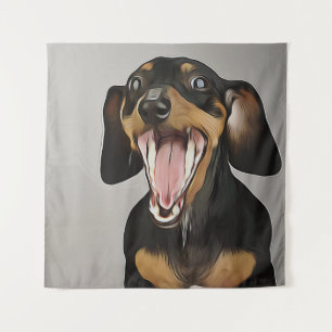 Tapiz Póster de cumpleaños de Dachshund bostezando Dachs