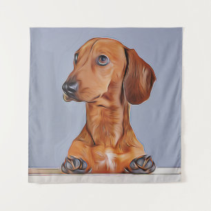 Tapiz Póster de cumpleaños de perro Doxie Dachshund mira