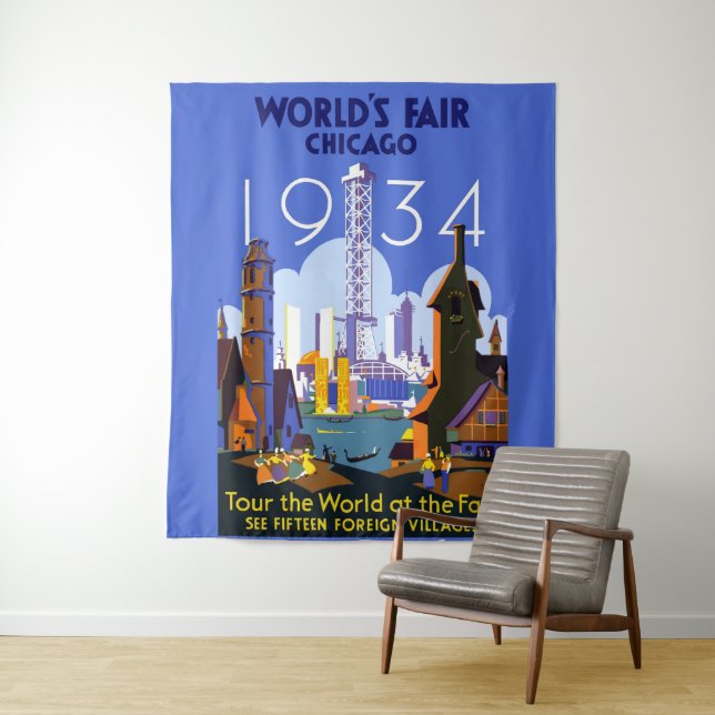 Tapiz Poster de la Feria Mundial de Chicago 1934 (In situ)