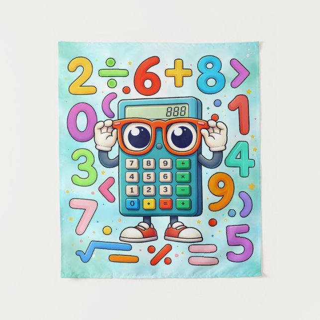 Tapiz Póster de números de calculadora de matemáticas li (Anverso)