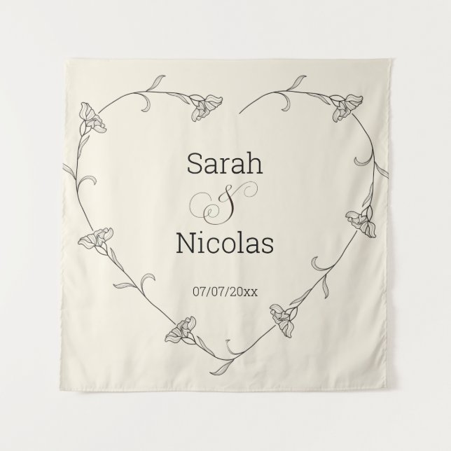 Tapiz Poster de pared de ducha de boda personalizado (Anverso)