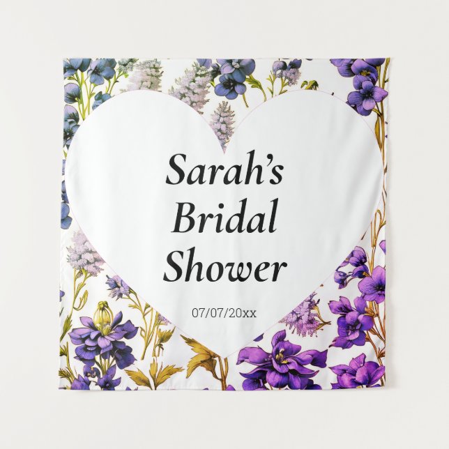 Tapiz Poster de pared de ducha de boda personalizado (Anverso)