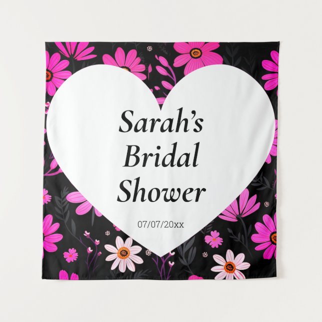 Tapiz Poster de pared de ducha de boda personalizado (Anverso)