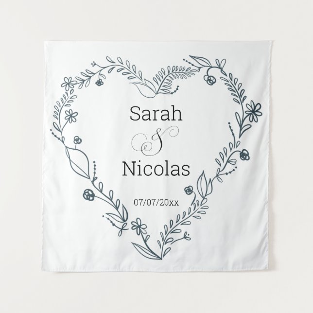 Tapiz Poster de pared de ducha de boda personalizado (Anverso)