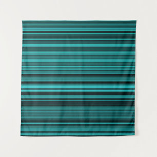 Tapiz Póster de rayas negras y verde azulado