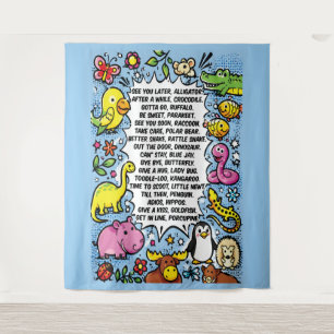 Tapiz Póster de Rima de Adiós Cocodrilo – Animal Cute