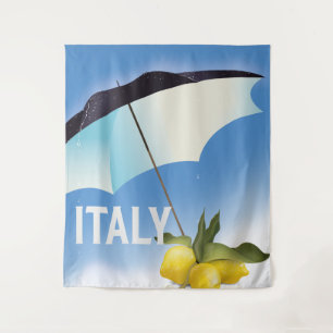 Tapiz Póster de viaje vintage estilo limones de Italia