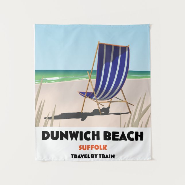 Tapiz Poster del tren de época Dunwch Beach Suffolk (Anverso)