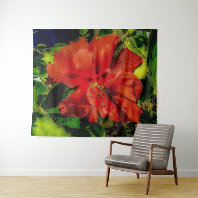 Tapiz Potencia de flor roja (In situ (horizontal))
