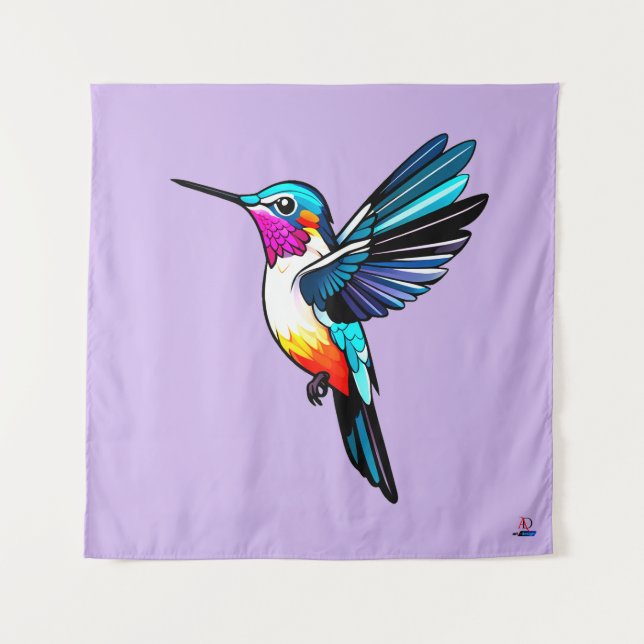 Tapiz Prächtiger Kolibri - Farbige Illustration (Anverso)