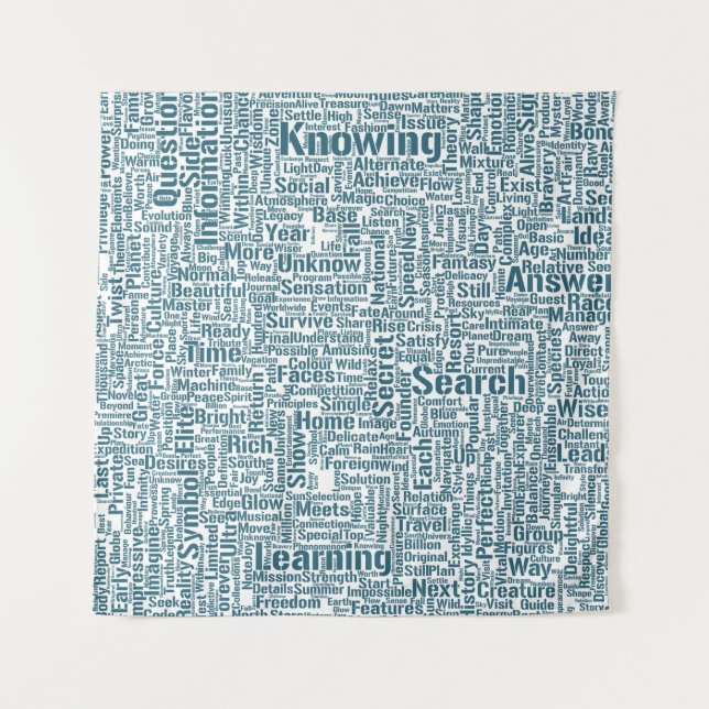 Tapiz Pregunta Apprendre Nuage MotssTexte Motif Mensaje (Anverso)