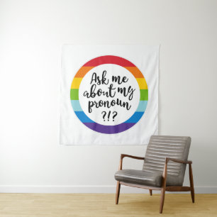 Tapiz Pregúntame acerca de mi Pronoun?