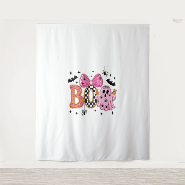 Tapiz Preppy Spooky Halloween Boo (Anverso)