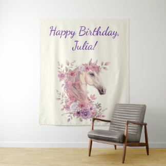 Tapiz Pretty Ponies and Petals Horse Birthday Banner