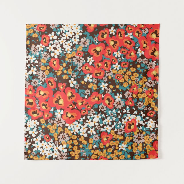 Tapiz Primavera de moda floral, vestido de mujer de vera (Anverso)