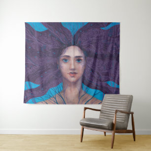 Tapiz Primavera, diosa de primavera, arte surrealista de