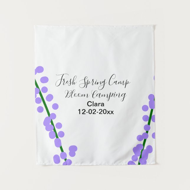 Tapiz Primavera fresca camping lavanda flores nombre fec (Anverso)