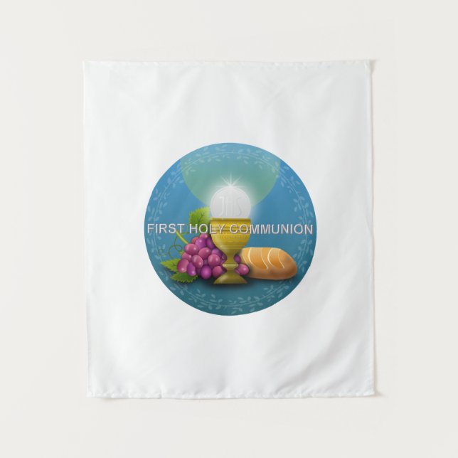 Tapiz Primer cáliz y anfitrión de la Santa Comunión (Anverso)