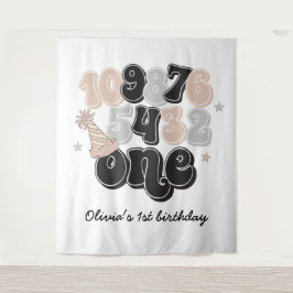 Tapiz Primer cumpleaños de la cuenta regresiva de Año Nu