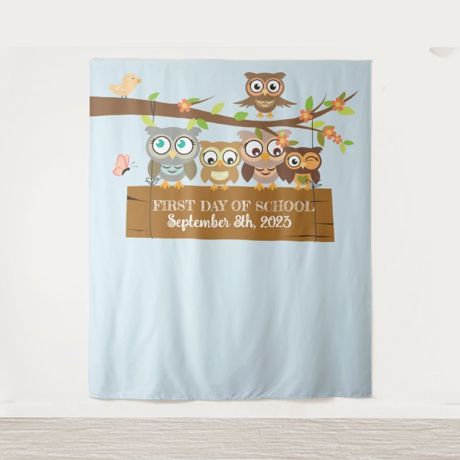 Tapiz Primer día de la escuela de fotografía de fondo (Anverso)