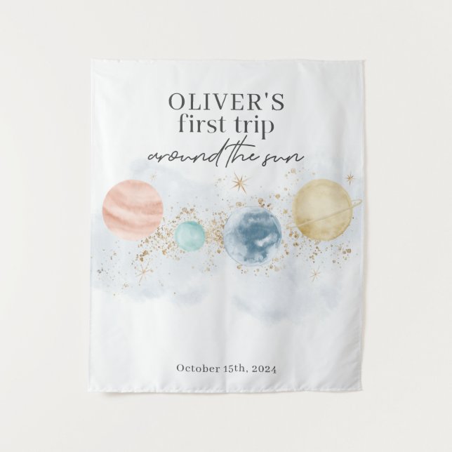 Tapiz Primer viaje alrededor del espacio solar Primer ca (Anverso)