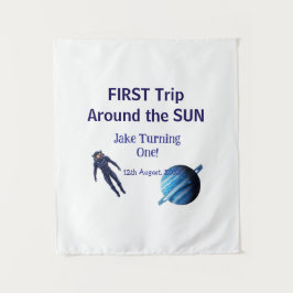 Tapiz Primer viaje alrededor del sol astronauta cumpleañ