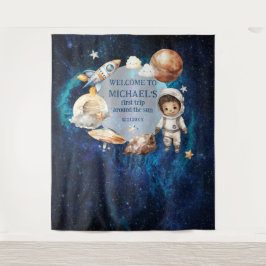 Tapiz Primer Viaje De La Fiesta Del Cumpleaños Espacial