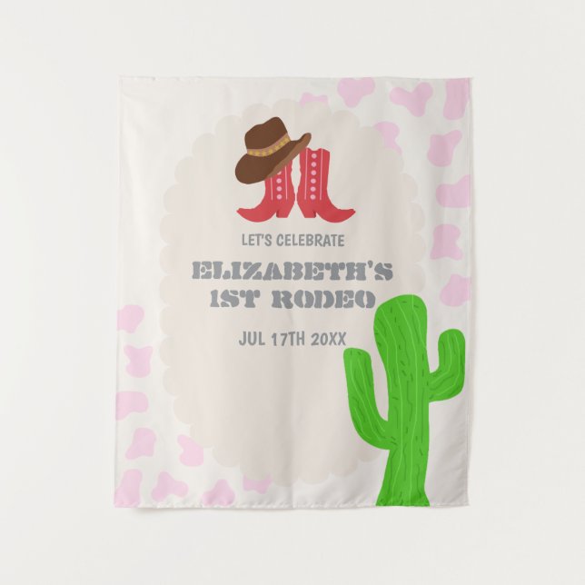 Tapiz Primera chica rodeo cumpleaños 1 (Anverso)