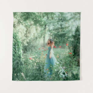 Tapiz Princesa de Brunette: acuarela de bosque de hadas