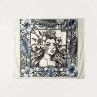 Princesa Polinesia Floral Tribal Azul