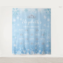 Tapiz Princess Winter Sweet 16 photobooth Backdrop