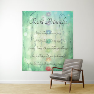 Tapiz Principios de Reiki Manos Sanadoras diseño