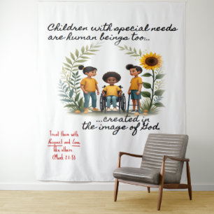 Tapiz Promoción de niños con necesidades especiales