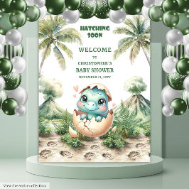 Tapiz Pronto el toque de fondo de Cute Dino Baby Shower