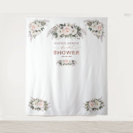 Tapiz Prop de Padrino de Boda Rosa Dorado con Flores de 