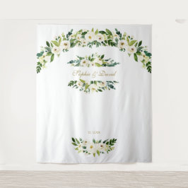 Tapiz Propaganda de flores blancas delicadas para cabina