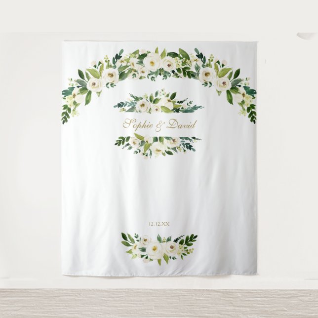 Tapiz Propio de flores blancas delicadas para cabina de  (Anverso)