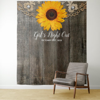 Tapiz Propósito de cabina de fotos de girasoles rústicos