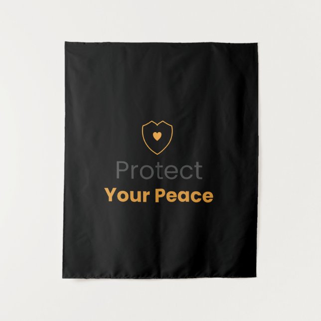 Tapiz Protect Your Peace – Minimal Motivational Wall Tap (Anverso)