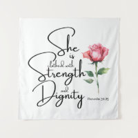 Proverbios 31:25 Ella está vestida de la Biblia Ve