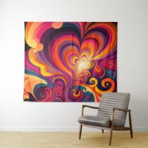 Psicodelia Surreal Swirl Heart Pattern