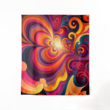 Psicodelia Surreal Swirl Heart Pattern